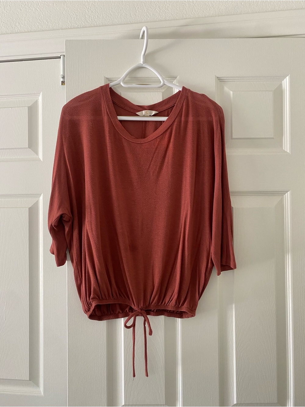 Women's Rust Drawstring Hem Top